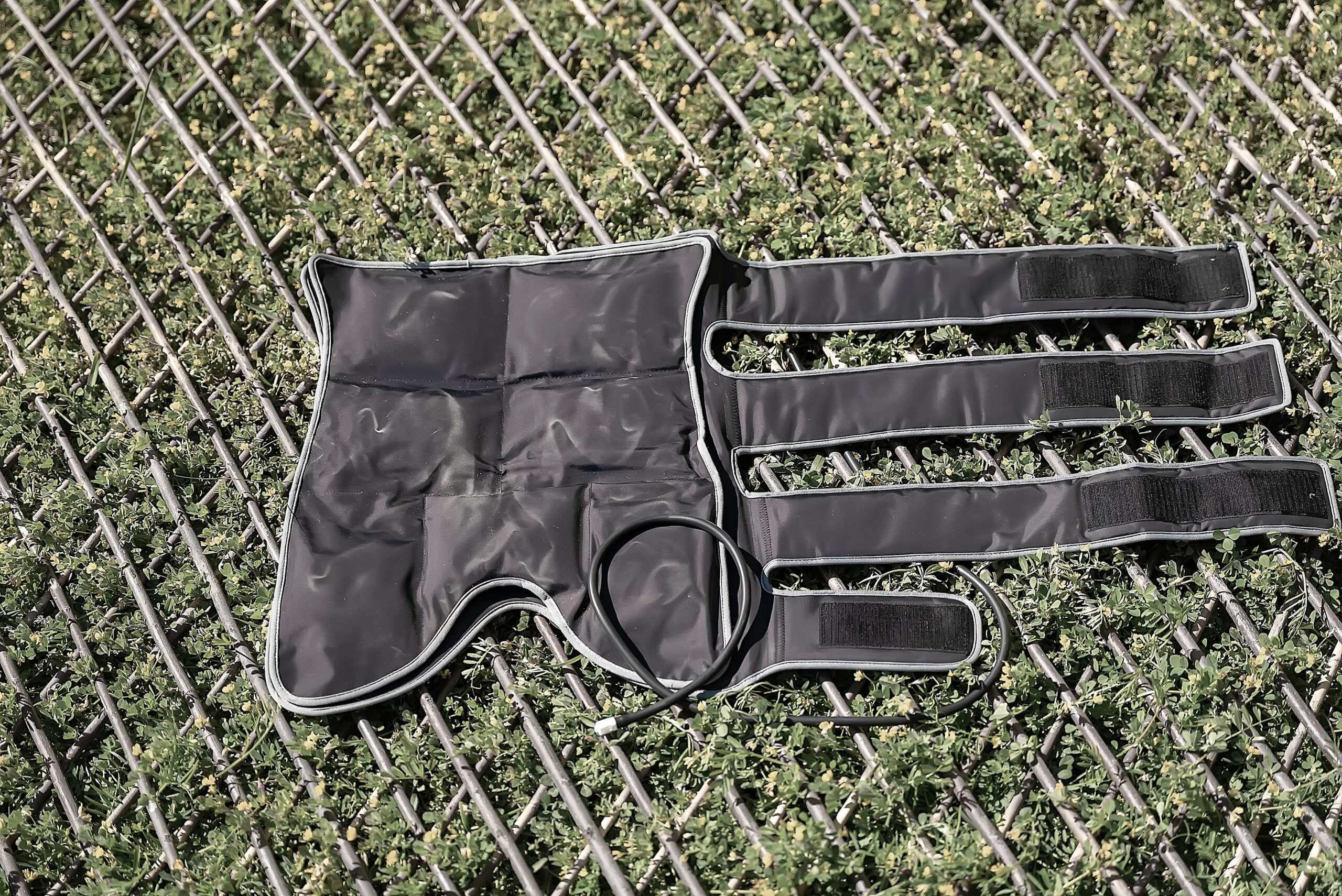 Polar Stride removable cold gel pad and outer wrap, showing the freezable cooling element that contacts the horse's leg